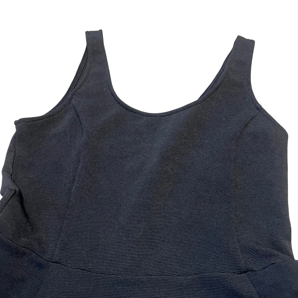 H&M Divided Womens Size 8 Skater Dress Black Ribbed Sleeveless Fit and Flare